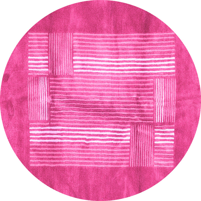 Round Abstract Pink Modern Rug, abs3005pnk