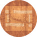 Round Abstract Brown Modern Rug, abs3005brn