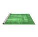 Sideview of Machine Washable Abstract Emerald Green Modern Area Rugs, wshabs3005emgrn