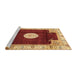 Sideview of Machine Washable Abstract Orange Rug, wshabs3006