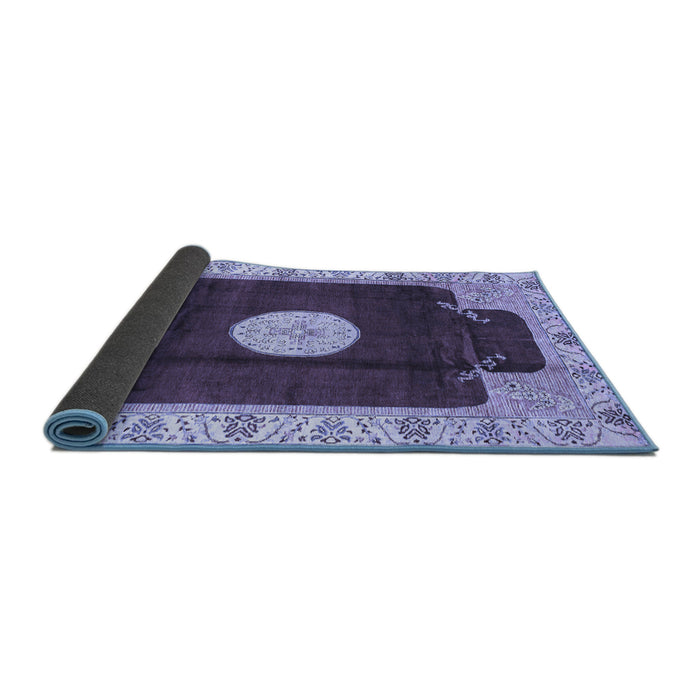 Sideview of Abstract Blue Modern Rug, abs3006blu