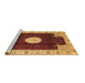 Sideview of Machine Washable Abstract Brown Modern Rug, wshabs3006brn