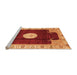 Sideview of Machine Washable Abstract Orange Modern Area Rugs, wshabs3006org