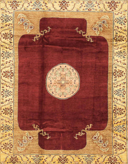 Machine Washable Abstract Orange Rug, wshabs3006