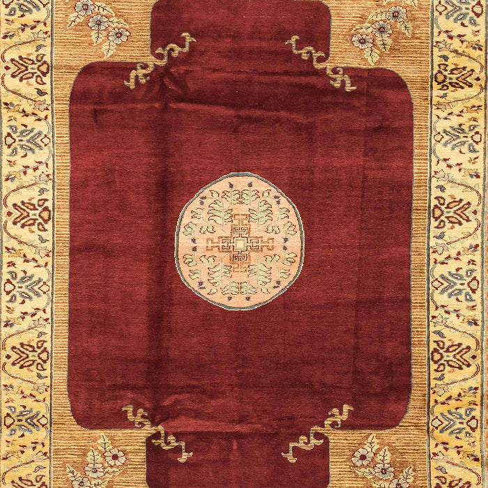 Machine Washable Abstract Orange Rug, wshabs3006