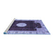 Sideview of Machine Washable Abstract Blue Modern Rug, wshabs3006blu