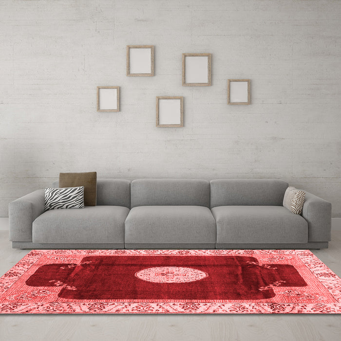 Modern Red Washable Rugs