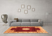 Machine Washable Abstract Orange Modern Area Rugs in a Living Room, wshabs3006org