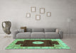 Machine Washable Abstract Turquoise Modern Area Rugs in a Living Room,, wshabs3006turq