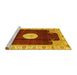 Sideview of Machine Washable Abstract Yellow Modern Rug, wshabs3006yw