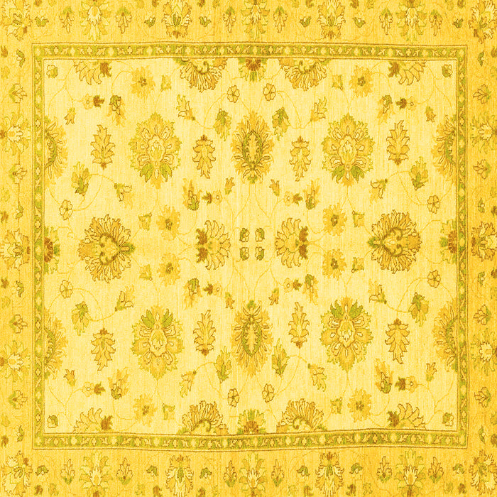 Square Machine Washable Oriental Yellow Traditional Rug, wshabs3007yw