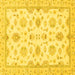 Square Machine Washable Oriental Yellow Traditional Rug, wshabs3007yw