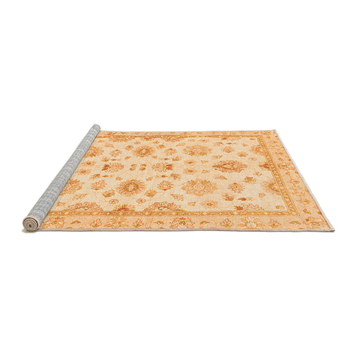 Sideview of Machine Washable Oriental Orange Traditional Area Rugs, wshabs3007org