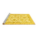 Sideview of Machine Washable Oriental Yellow Traditional Rug, wshabs3007yw