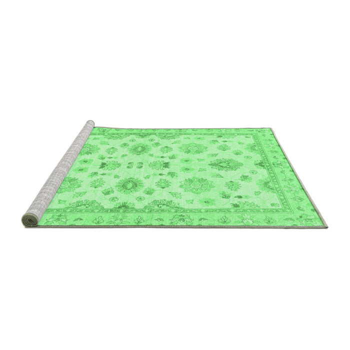 Sideview of Machine Washable Oriental Emerald Green Traditional Area Rugs, wshabs3007emgrn