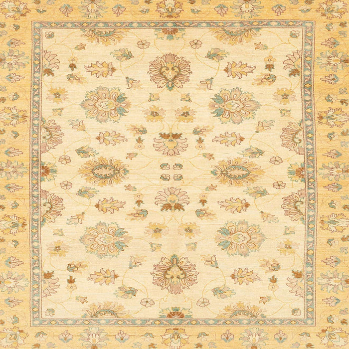 Square Abstract Orange Oriental Rug, abs3007