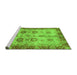 Sideview of Machine Washable Oriental Green Traditional Area Rugs, wshabs3008grn