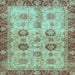 Square Oriental Light Blue Traditional Rug, abs3008lblu