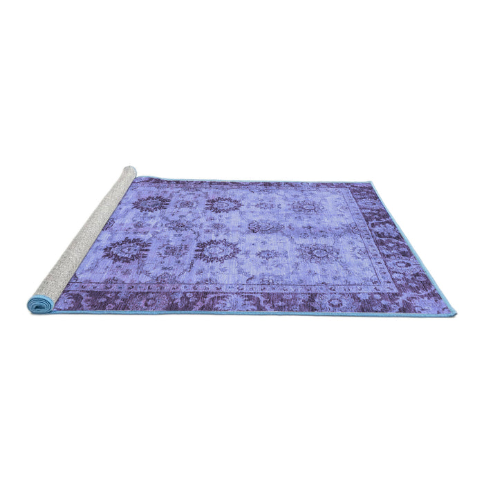 Sideview of Machine Washable Oriental Blue Traditional Rug, wshabs3008blu