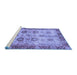 Sideview of Machine Washable Oriental Blue Traditional Rug, wshabs3008blu