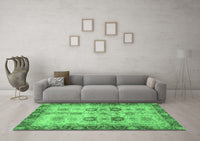 Machine Washable Oriental Emerald Green Traditional Rug, wshabs3008emgrn