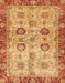 Machine Washable Abstract Orange Red Rug, wshabs3008