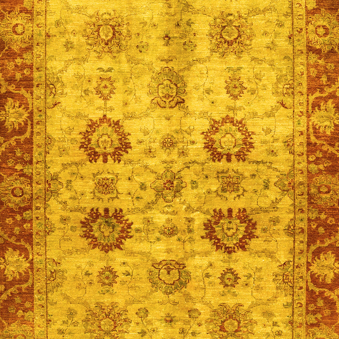 Machine Washable Oriental Yellow Traditional Rug, wshabs3008yw