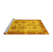 Sideview of Machine Washable Oriental Yellow Traditional Rug, wshabs3008yw