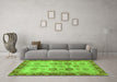 Machine Washable Oriental Green Traditional Area Rugs in a Living Room,, wshabs3008grn