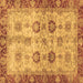 Square Machine Washable Oriental Brown Traditional Rug, wshabs3008brn