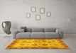 Machine Washable Oriental Yellow Traditional Rug in a Living Room, wshabs3008yw