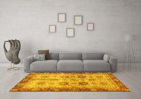 Machine Washable Oriental Yellow Traditional Rug, wshabs3008yw