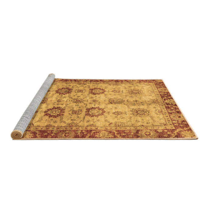 Sideview of Machine Washable Oriental Brown Traditional Rug, wshabs3008brn