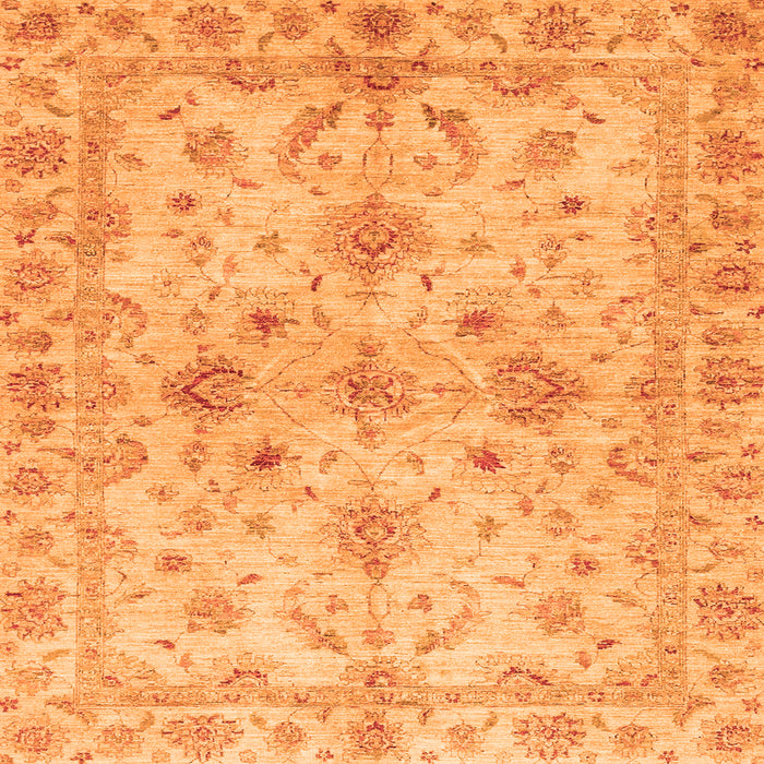 Square Oriental Orange Traditional Rug, abs3009org