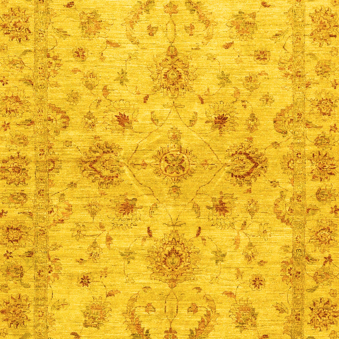 Machine Washable Oriental Yellow Traditional Rug, wshabs3009yw