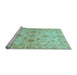 Sideview of Machine Washable Oriental Light Blue Traditional Rug, wshabs3009lblu