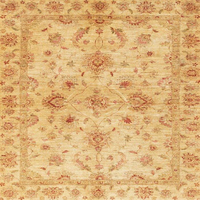 Square Machine Washable Abstract Chrome Gold Yellow Rug, wshabs3009