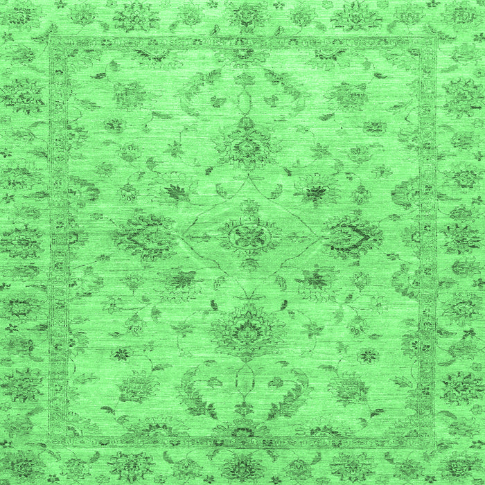 Square Machine Washable Oriental Emerald Green Traditional Area Rugs, wshabs3009emgrn