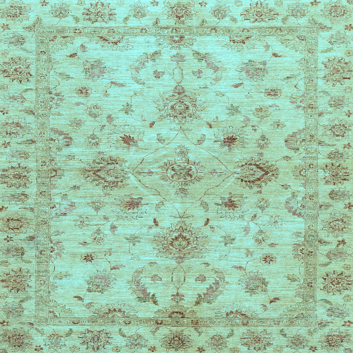 Square Oriental Light Blue Traditional Rug, abs3009lblu