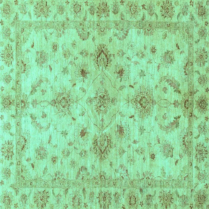 Square Oriental Turquoise Traditional Rug, abs3009turq