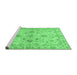 Sideview of Machine Washable Oriental Emerald Green Traditional Area Rugs, wshabs3009emgrn