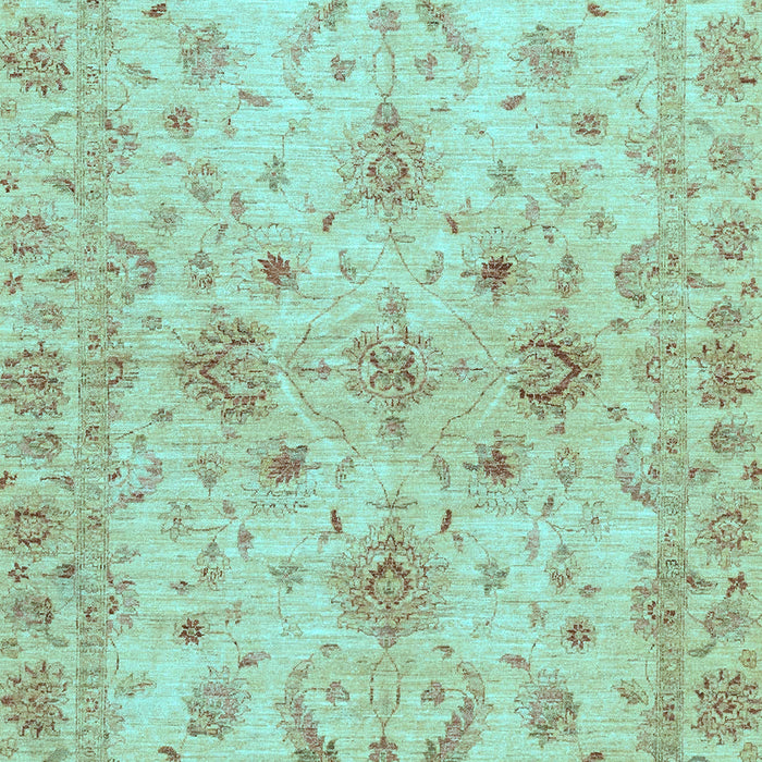 Machine Washable Oriental Light Blue Traditional Rug, wshabs3009lblu