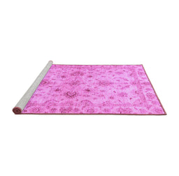 Sideview of Machine Washable Oriental Purple Traditional Area Rugs, wshabs3009pur