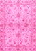 Machine Washable Oriental Pink Traditional Rug, wshabs3009pnk