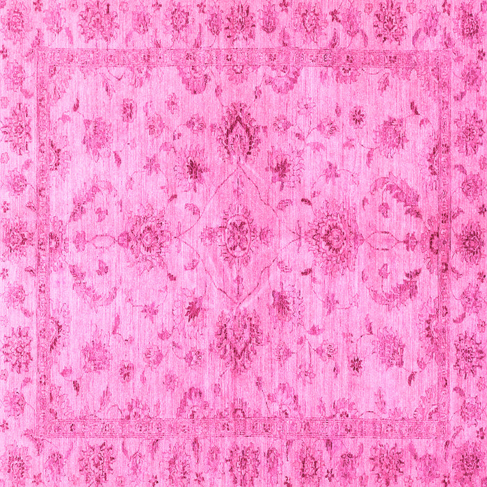 Square Machine Washable Oriental Pink Traditional Rug, wshabs3009pnk