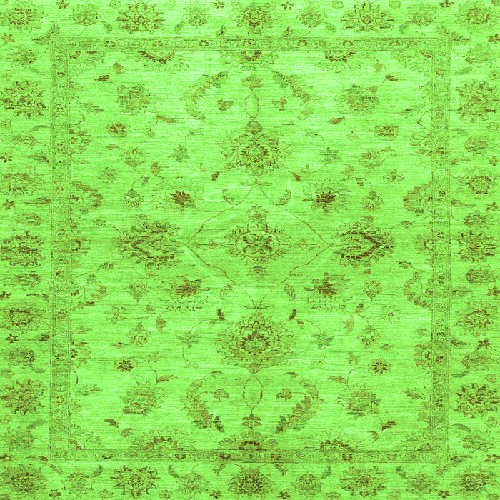 Square Oriental Green Traditional Rug, abs3009grn