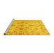 Sideview of Machine Washable Oriental Yellow Traditional Rug, wshabs3009yw