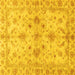 Square Machine Washable Oriental Yellow Traditional Rug, wshabs3009yw