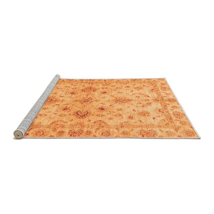 Sideview of Machine Washable Oriental Orange Traditional Area Rugs, wshabs3009org