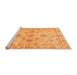 Sideview of Machine Washable Oriental Orange Traditional Area Rugs, wshabs3009org